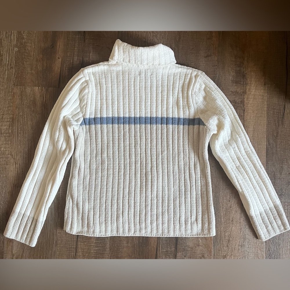 Sonoma Women's Cream, Tan & Blue soft & cozy Turtleneck Sweater. Size XL - Picture 4 of 7
